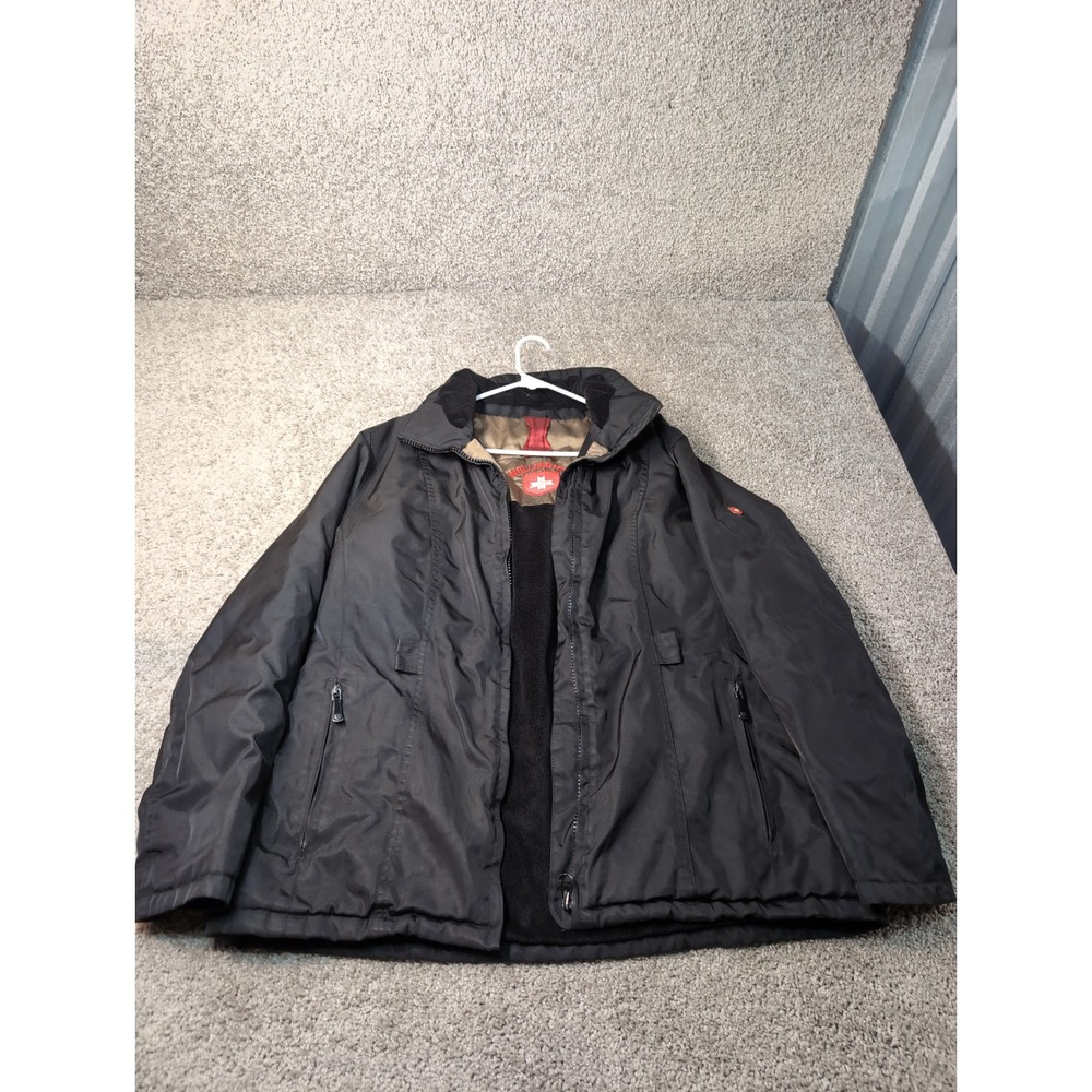 Wellensteyn Mens Black Full Zip Fleece Lined Winter Jacket Size Large‎